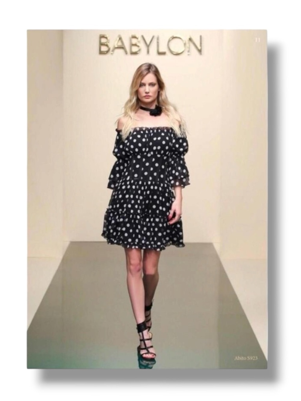 new Babylon Les Femmes ☻ Burlesque Corset Cocktail Dress ☻︎ Black Polka Dots ☻︎ - Picture 4 of 16